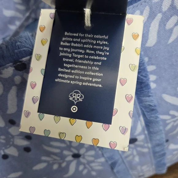 Roller Rabbit x Target Set - Blue Canvas Tote Bag & Floral Vines Beach Towel - Picture 14 of 15